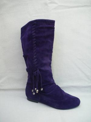 Bottes velours violine