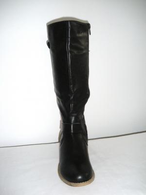 Bottes cavalières noires, petit talon bois