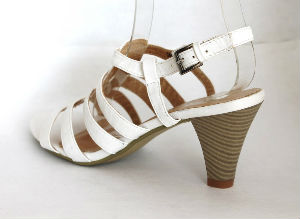 Sandales petit talon bois BL